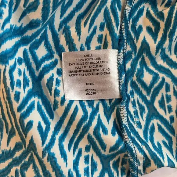 Coolibar Turquoise and White Cover Up/Dress/Kimono UPF 50+. Large - Picture 5 of 8